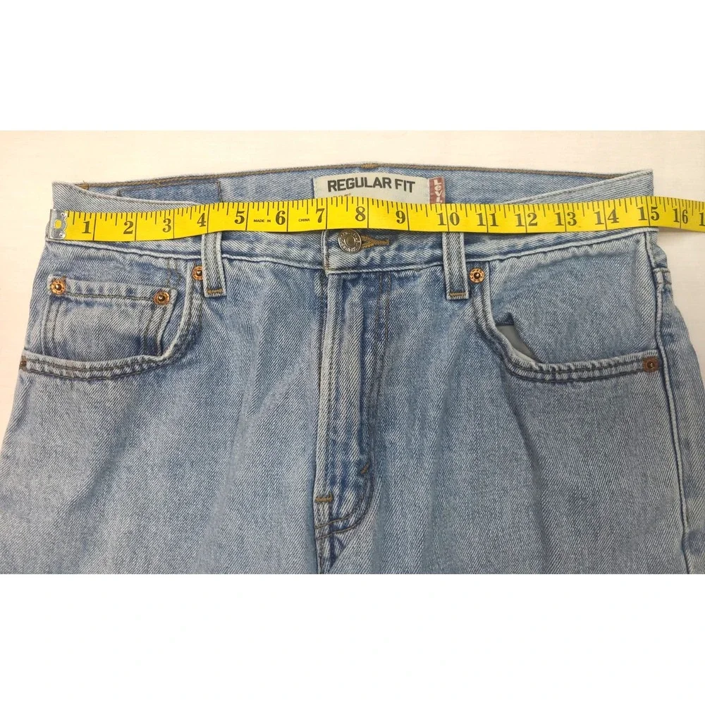 Mens 505 Levis 30x32 Lt Wash Reg Fit Straight Leg Distressed Workwear Grunge vtg